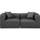  Manufacturer Color_Grey -- Cube 72" Charcoal Vegan Leather Upholstered 2 pc Modular Loveseat IMAGE 4