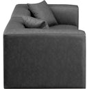  Manufacturer Color_Grey -- Cube 72" Charcoal Vegan Leather Upholstered 2 pc Modular Loveseat IMAGE 5