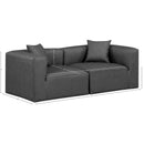  Manufacturer Color_Grey -- Cube 72" Charcoal Vegan Leather Upholstered 2 pc Modular Loveseat IMAGE 8