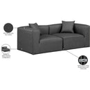  Manufacturer Color_Grey -- Cube 72" Charcoal Vegan Leather Upholstered 2 pc Modular Loveseat IMAGE 9