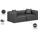 Meridian Cube Charcoal Grey Vegan Leather Modular Sofa IMAGE 9
