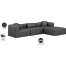 Manufacturer Color_Grey -- Cube 108" Charcoal Vegan Leather Upholstered 4 pc Modular Sectional IMAGE 10