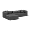  Manufacturer Color_Grey -- Cube 108" Charcoal Vegan Leather Upholstered 4 pc Modular Sectional IMAGE 1