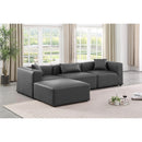 Manufacturer Color_Grey -- Cube 108" Charcoal Vegan Leather Upholstered 4 pc Modular Sectional IMAGE 2