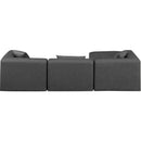 Meridian Cube Charcoal Grey Vegan Leather Modular Sectional IMAGE 3