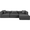  Manufacturer Color_Grey -- Cube 108" Charcoal Vegan Leather Upholstered 4 pc Modular Sectional IMAGE 4