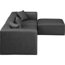  Manufacturer Color_Grey -- Cube 108" Charcoal Vegan Leather Upholstered 4 pc Modular Sectional IMAGE 5
