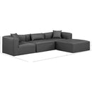  Manufacturer Color_Grey -- Cube 108" Charcoal Vegan Leather Upholstered 4 pc Modular Sectional IMAGE 9