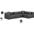 Meridian Cube Charcoal Grey Vegan Leather Modular Sectional IMAGE 10
