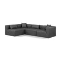  Manufacturer Color_Grey -- Cube 108" Charcoal Vegan Leather Upholstered 4 pc Modular Sectional IMAGE 1