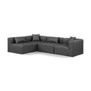  Manufacturer Color_Grey -- Cube 108" Charcoal Vegan Leather Upholstered 4 pc Modular Sectional IMAGE 1