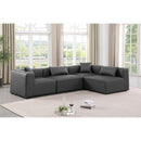  Manufacturer Color_Grey -- Cube 108" Charcoal Vegan Leather Upholstered 4 pc Modular Sectional IMAGE 2