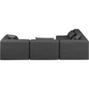  Manufacturer Color_Grey -- Cube 108" Charcoal Vegan Leather Upholstered 4 pc Modular Sectional IMAGE 3