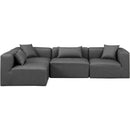  Manufacturer Color_Grey -- Cube 108" Charcoal Vegan Leather Upholstered 4 pc Modular Sectional IMAGE 4