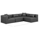  Manufacturer Color_Grey -- Cube 108" Charcoal Vegan Leather Upholstered 4 pc Modular Sectional IMAGE 9