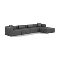  Manufacturer Color_Grey -- Cube 144" Charcoal Vegan Leather Upholstered 5 pc Modular Sectional IMAGE 1