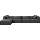  Manufacturer Color_Grey -- Cube 144" Charcoal Vegan Leather Upholstered 5 pc Modular Sectional IMAGE 4