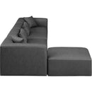  Manufacturer Color_Grey -- Cube 144" Charcoal Vegan Leather Upholstered 5 pc Modular Sectional IMAGE 5