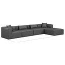  Manufacturer Color_Grey -- Cube 144" Charcoal Vegan Leather Upholstered 5 pc Modular Sectional IMAGE 8