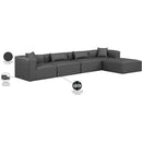  Manufacturer Color_Grey -- Cube 144" Charcoal Vegan Leather Upholstered 5 pc Modular Sectional IMAGE 9