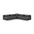  Manufacturer Color_Grey -- Cube 108" Charcoal Vegan Leather Upholstered 5 pc Modular Sectional IMAGE 1