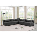  Manufacturer Color_Grey -- Cube 108" Charcoal Vegan Leather Upholstered 5 pc Modular Sectional IMAGE 2