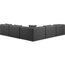  Manufacturer Color_Grey -- Cube 108" Charcoal Vegan Leather Upholstered 5 pc Modular Sectional IMAGE 3
