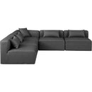  Manufacturer Color_Grey -- Cube 108" Charcoal Vegan Leather Upholstered 5 pc Modular Sectional IMAGE 4