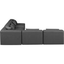  Manufacturer Color_Grey -- Cube 108" Charcoal Vegan Leather Upholstered 5 pc Modular Sectional IMAGE 5