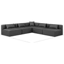  Manufacturer Color_Grey -- Cube 108" Charcoal Vegan Leather Upholstered 5 pc Modular Sectional IMAGE 8