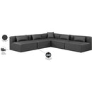 Meridian Cube Charcoal Grey Vegan Leather Modular Sectional IMAGE 9