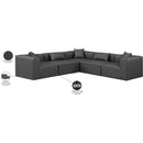  Manufacturer Color_Grey -- Cube 108" Charcoal Vegan Leather Upholstered 5 pc Modular Sectional IMAGE 10