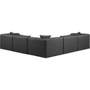  Manufacturer Color_Grey -- Cube 108" Charcoal Vegan Leather Upholstered 5 pc Modular Sectional IMAGE 3