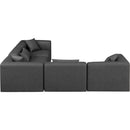  Manufacturer Color_Grey -- Cube 108" Charcoal Vegan Leather Upholstered 5 pc Modular Sectional IMAGE 5