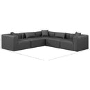  Manufacturer Color_Grey -- Cube 108" Charcoal Vegan Leather Upholstered 5 pc Modular Sectional IMAGE 9