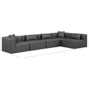  Manufacturer Color_Grey -- Cube 144" Charcoal Vegan Leather Upholstered 5 pc Modular Sectional IMAGE 10