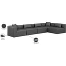 Manufacturer Color_Grey -- Cube 144" Charcoal Vegan Leather Upholstered 5 pc Modular Sectional IMAGE 11