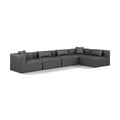  Manufacturer Color_Grey -- Cube 144" Charcoal Vegan Leather Upholstered 5 pc Modular Sectional IMAGE 1