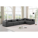  Manufacturer Color_Grey -- Cube 144" Charcoal Vegan Leather Upholstered 5 pc Modular Sectional IMAGE 2