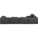 Manufacturer Color_Grey -- Cube 144" Charcoal Vegan Leather Upholstered 5 pc Modular Sectional IMAGE 3