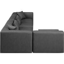  Manufacturer Color_Grey -- Cube 144" Charcoal Vegan Leather Upholstered 5 pc Modular Sectional IMAGE 5