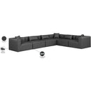  Manufacturer Color_Grey -- Cube 144" Charcoal Vegan Leather Upholstered 6 pc Modular Sectional IMAGE 10