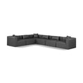  Manufacturer Color_Grey -- Cube 144" Charcoal Vegan Leather Upholstered 6 pc Modular Sectional IMAGE 1