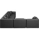  Manufacturer Color_Grey -- Cube 144" Charcoal Vegan Leather Upholstered 6 pc Modular Sectional IMAGE 4