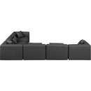  Manufacturer Color_Grey -- Cube 144" Charcoal Vegan Leather Upholstered 6 pc Modular Sectional IMAGE 5