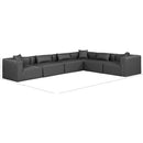  Manufacturer Color_Grey -- Cube 144" Charcoal Vegan Leather Upholstered 6 pc Modular Sectional IMAGE 9