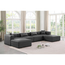  Manufacturer Color_Grey -- Cube 144" Charcoal Vegan Leather Upholstered 6 pc Modular Sectional IMAGE 2