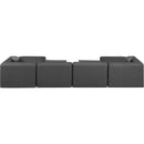  Manufacturer Color_Grey -- Cube 144" Charcoal Vegan Leather Upholstered 6 pc Modular Sectional IMAGE 3