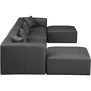  Manufacturer Color_Grey -- Cube 144" Charcoal Vegan Leather Upholstered 6 pc Modular Sectional IMAGE 5