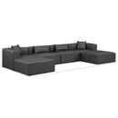 Meridian Cube Charcoal Grey Vegan Leather Modular Sectional IMAGE 8